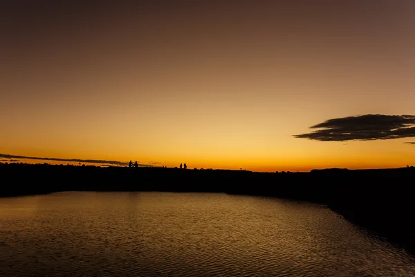 その日の朝メコン川ウボンラチャタニ、Tha の空の色 — ストック写真