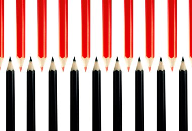 Kırmızı ve siyah kalem 