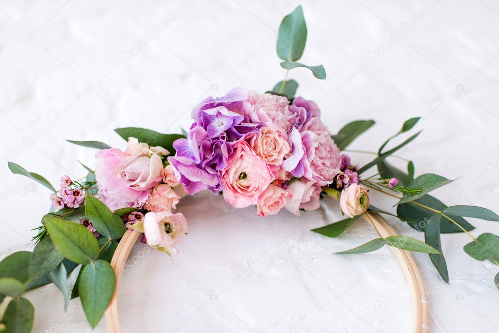 wooden frame with flowers