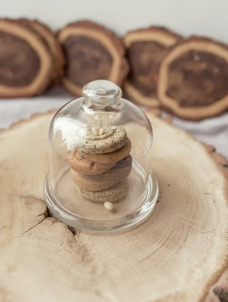 Печенье в стеклянной вазе — стоковое фото