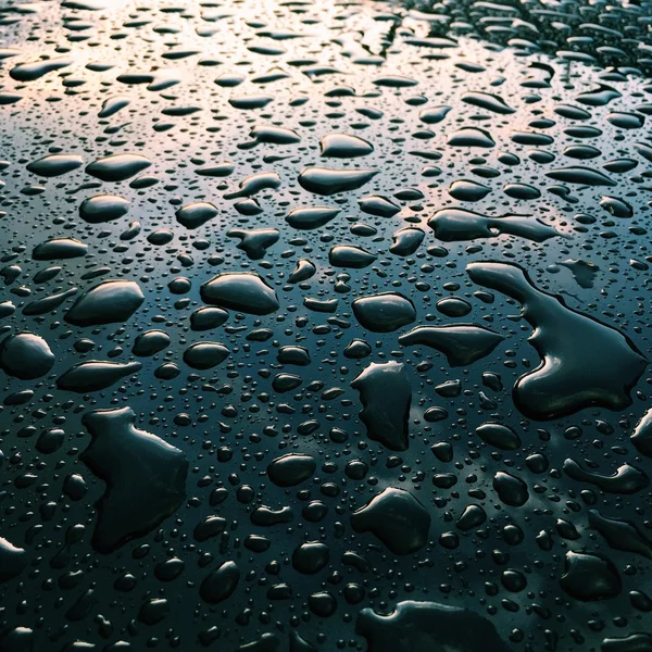 Drops on dark glass — Stock Photo, Image