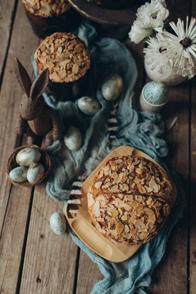 Prodotti Forno Freschi Tradizionali Pasqua Stile Rustico — Foto Stock