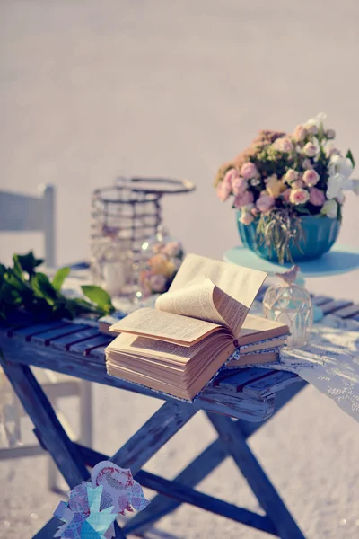 Nature morte sur une table en bois — Photo