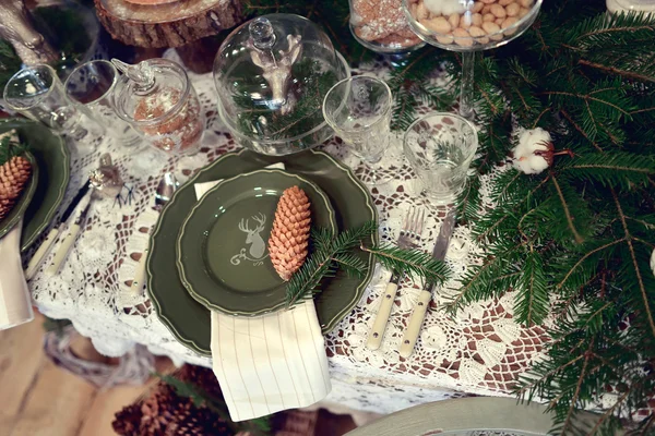 Apparecchiatura tavola di Natale — Foto Stock