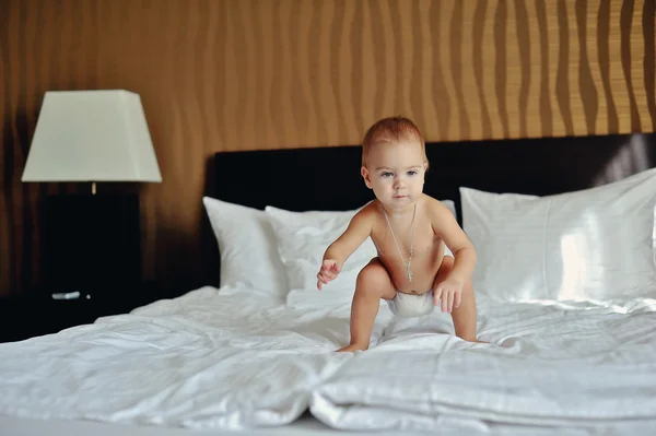 Baby in diapers — Stock Photo, Image