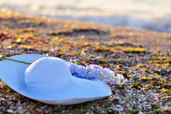 Cappello e fiore blu — Foto Stock