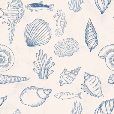 Mavi toile Okyanus Bağcıksız desen