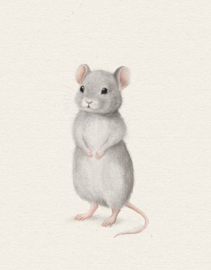 Çocuklar için Sevimli Vintage Model Hayvan Fare Resimleri Duvarı Sanatı