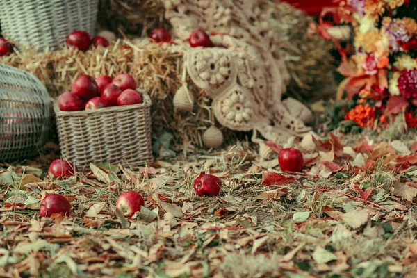 Basket with apples — Stock Photo, Image