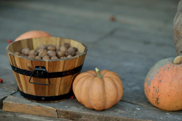 Pumpkin and walnuts — Stock Photo, Image