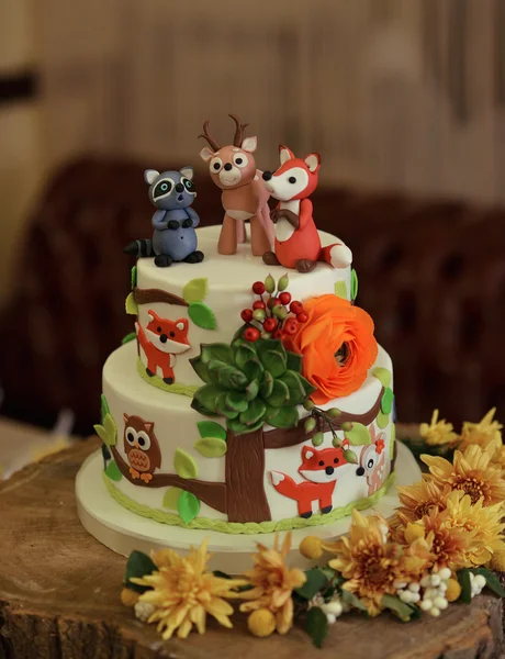 Children autumn cake — Stock Photo, Image