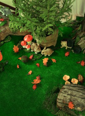 Dekorasyon tavşan ve mantar