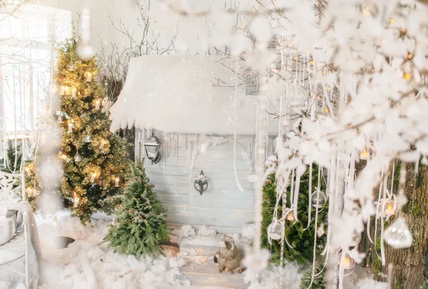 Зимова казка з деревами — стокове фото
