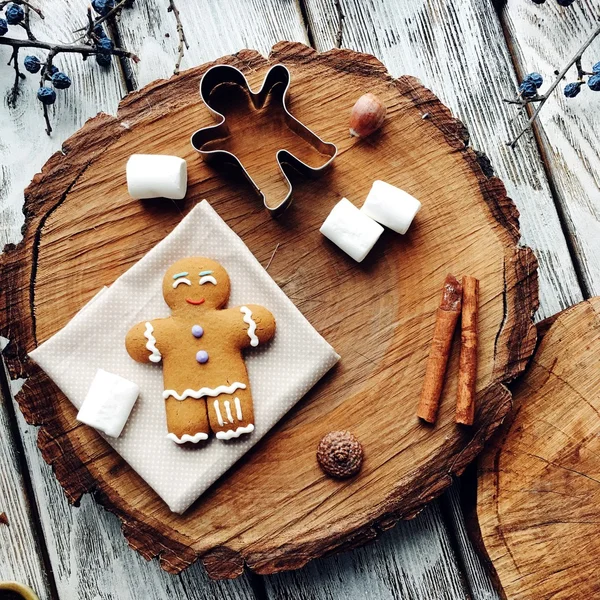 Gingerbread man and vanilla — Stock Photo, Image