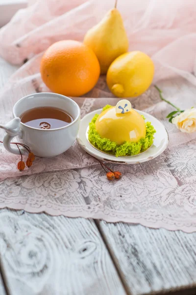 Lemon dessert with citrus — Stock Photo, Image