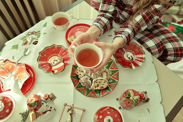 Boże Narodzenie Tea Party — Zdjęcie stockowe