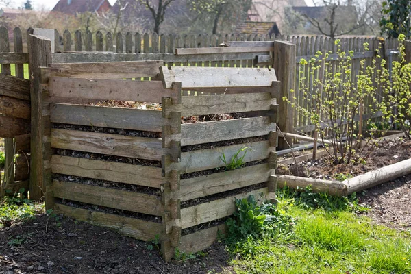 Oude Houten Composter Tuin — Stockfoto