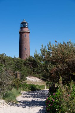 Almanya 'da Baltık Denizi' nde Darsser Ort deniz feneri