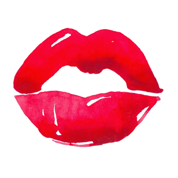 Lips painted in watercolor — Stock Photo, Image