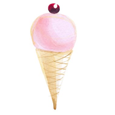Dondurma içinde suluboya boyalı. 