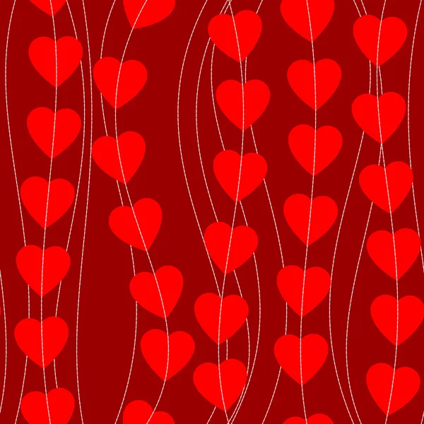 Abstract seamless red hearts pattern — Stock Vector