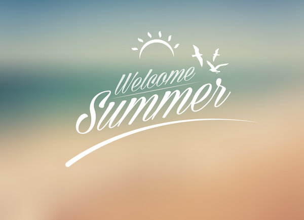 Welcome Summer, creative graphic message for your summer design