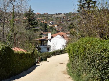 La Cumbrecita, Cordoba, Arjantin - 2020: Bu turistik kasabanın panoramik manzarası.