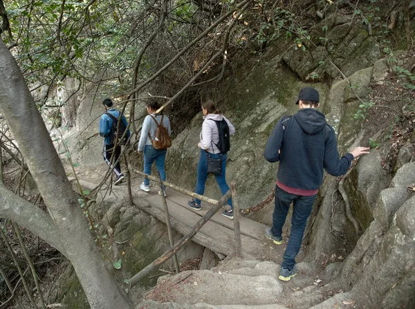 Cumbrecita Cordoba Argentina 2020 People Walk Trail Center Touristic Town — Stock Photo, Image