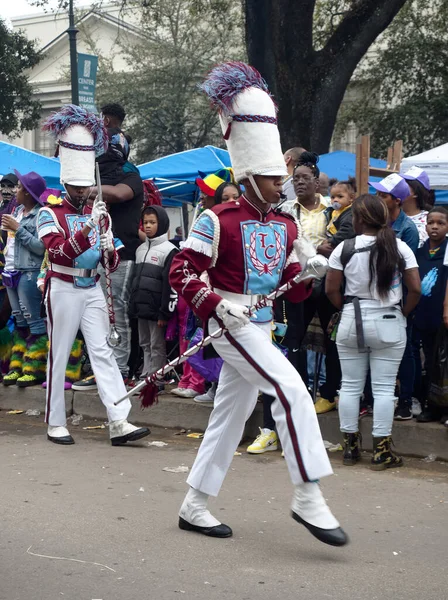 Nova Orleães Louisiana Eua Fevereiro 2020 Pessoas Celebram Mardi Gras — Fotografia de Stock