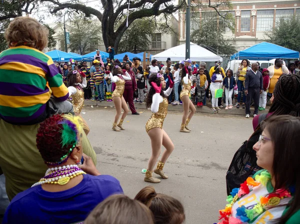New Orleans, Louisiana, ABD - 25 Şubat 2020: İnsanlar ana geçit törenlerinden biri olan geleneksel Zulu geçit töreninde Mardi Gras 'yı kutluyor.