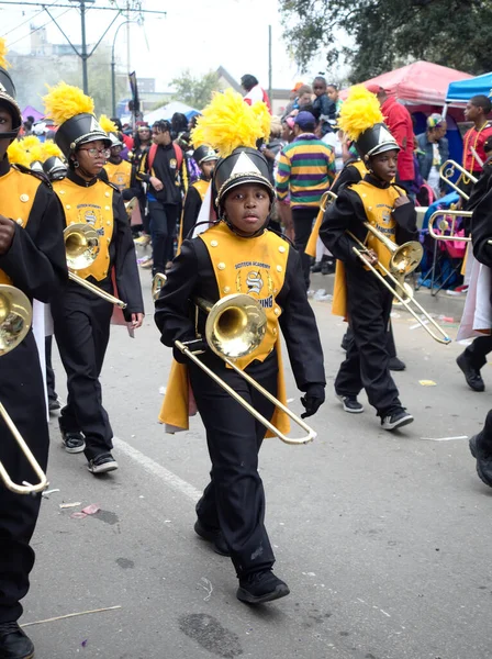 Nova Orleães Louisiana Eua Fevereiro 2020 Pessoas Celebram Mardi Gras — Fotografia de Stock