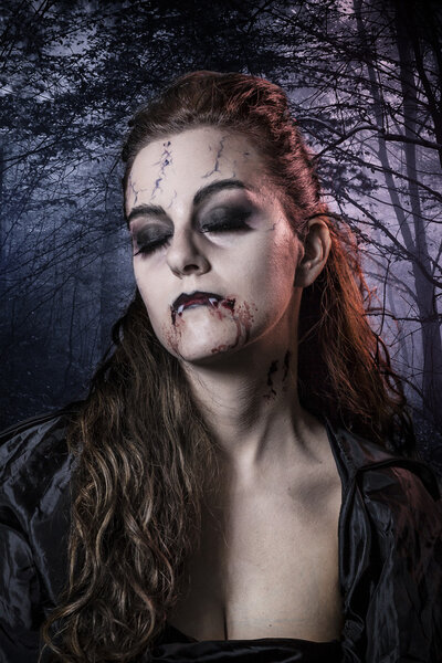 Portrait of a vampire. Halloween theme