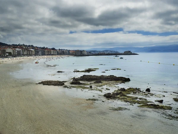 Sanxenxo şehir ve günbatımı Silgar beach