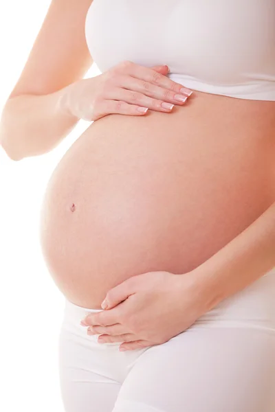 Zwangere vrouw verwacht baby. Moederschap concept. — Stockfoto