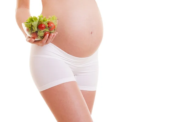 健康营养的孕妇。白色背景 — 图库照片
