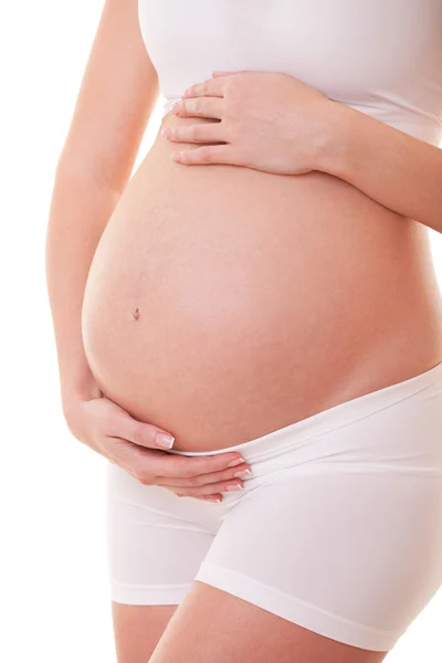 Zwangere vrouw verwacht baby. Moederschap concept. — Stockfoto