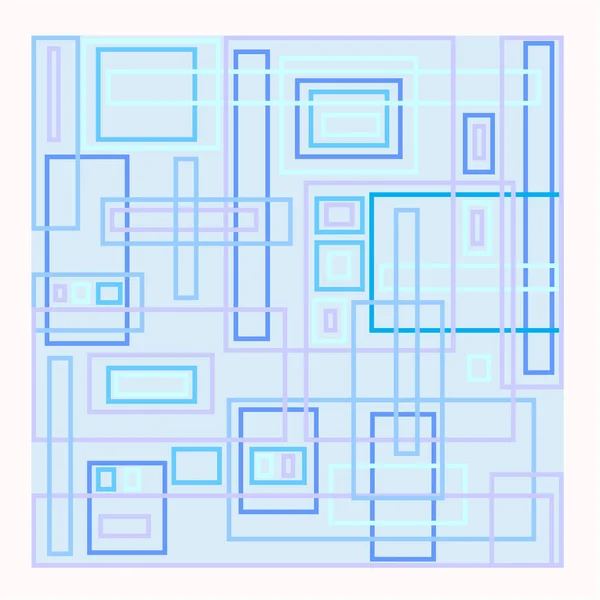 Квадратная Графика Холодные Цветовые Тона Синем Фоне — стоковое фото