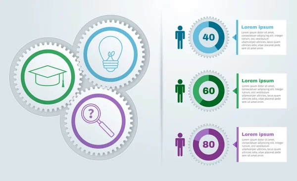 Gear Wheel personal infographic — Stock Vector