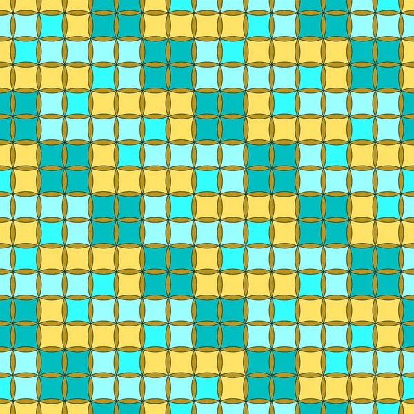 Bezproblémový Vektorový Obraz Řetězce Čtverců Žlutozeleným Odstínem Aplikace Designu Textilu — Stockový vektor