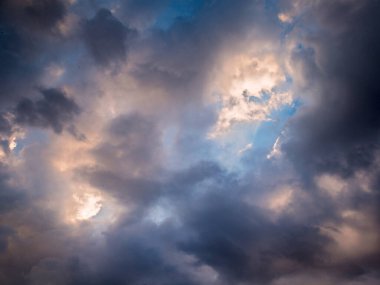 Thunderclouds Covered the Sky with A Dense Layer, Forming A Colorful Dramatic Picture