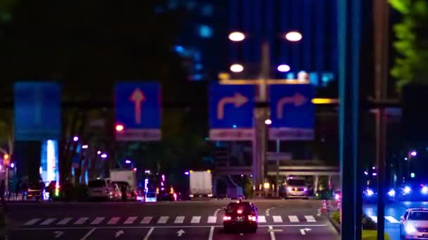 Ein nächtlicher Zeitraffer der Miniatur-Stadtstraße in Shinjuku — Stockvideo