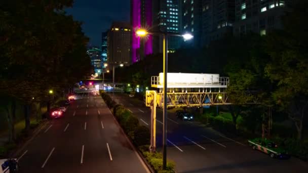 Ein nächtlicher Zeitraffer der urbanen Stadtstraße in Shinjuku — Stockvideo