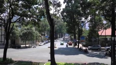 Ho Chi Minh 'de yoğun bir trafik sıkışıklığı var.