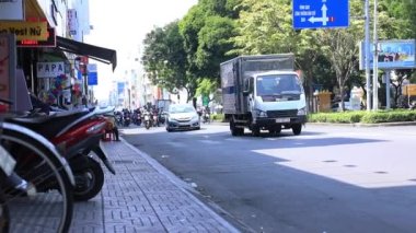 Ho Chi Minh 'de yoğun bir trafik sıkışıklığı var.