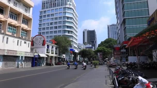 Un embouteillage dans la ville animée de Ho Chi Minh vue d'ensemble — Video