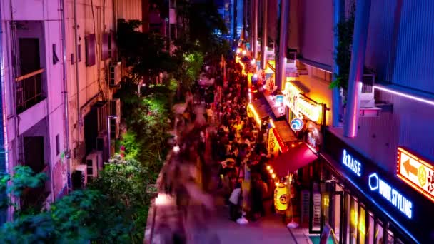 Μια νύχτα timelapse του δρόμου νέον στο πάρκο Miyashita σε Shibuya — Αρχείο Βίντεο