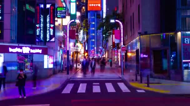 Een avond timeapse van de neon stad in Shinjuku tilt — Stockvideo