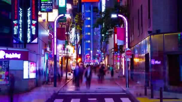 Ein nächtlicher Zeitraffer der Neon-Stadt im Shinjuku-Zoom — Stockvideo