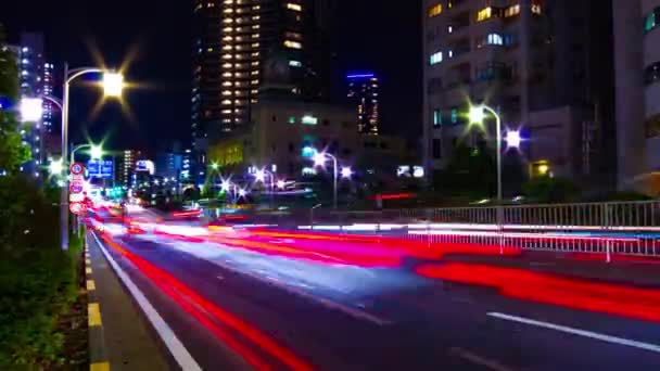 Нічний таймляпс вулиці міста в Токіо. — стокове відео