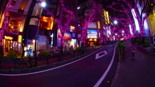 Нічний таймелапсис освітленої вулиці в Шибуї. — стокове відео